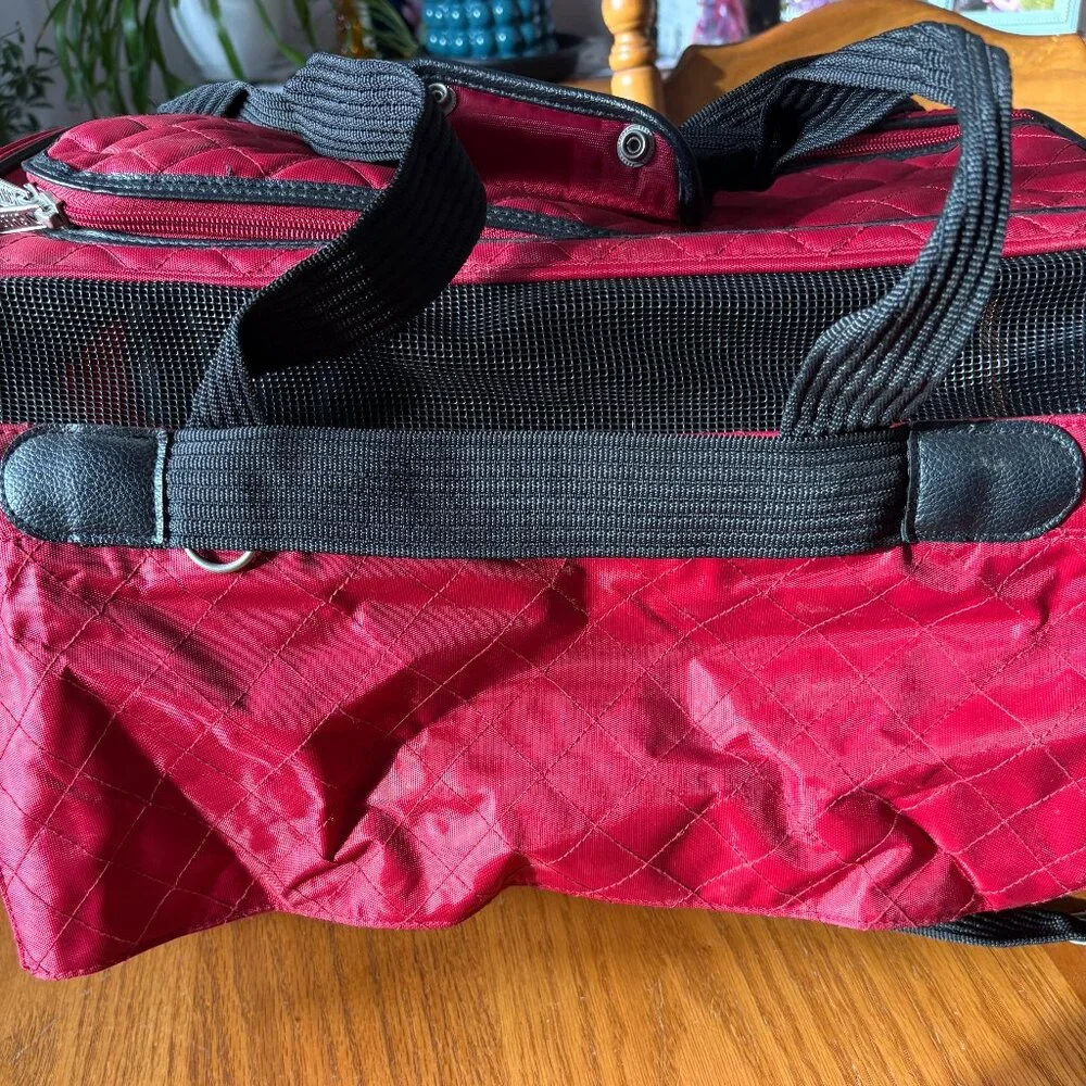 Sherpa Ultimate On Wheels Soft-Sided Pet Carrier – Medium (Red with Black Trim)